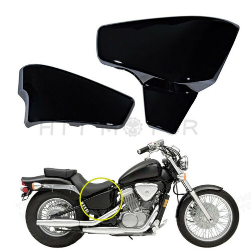 Gloss Black Battery Side Covers Fit Honda Vt 600 C Cd Shadow Vlx Deluxe 1999-200